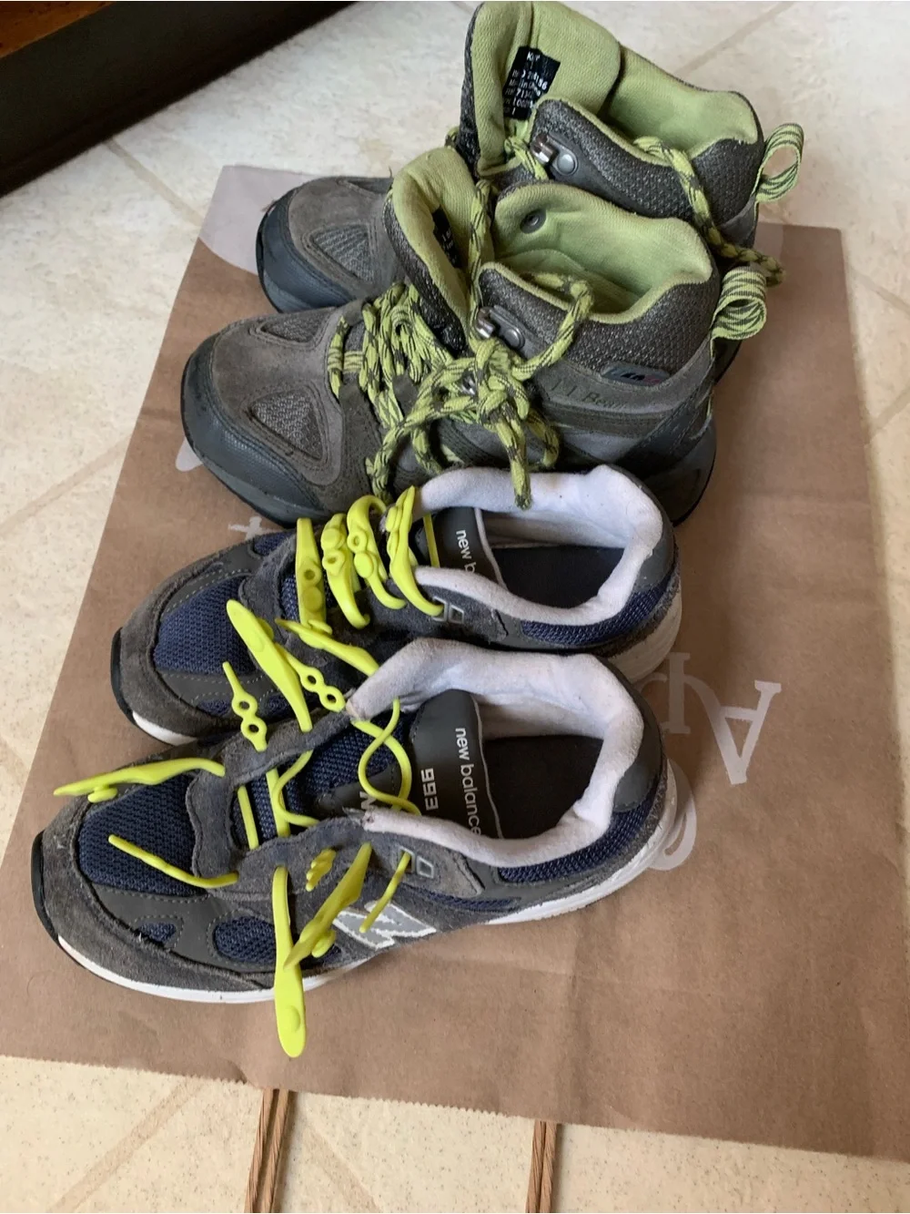 Bundle: 2 Pairs Boys Size 1 Sneakers (L.L. Bean Boots + New Balance 993)